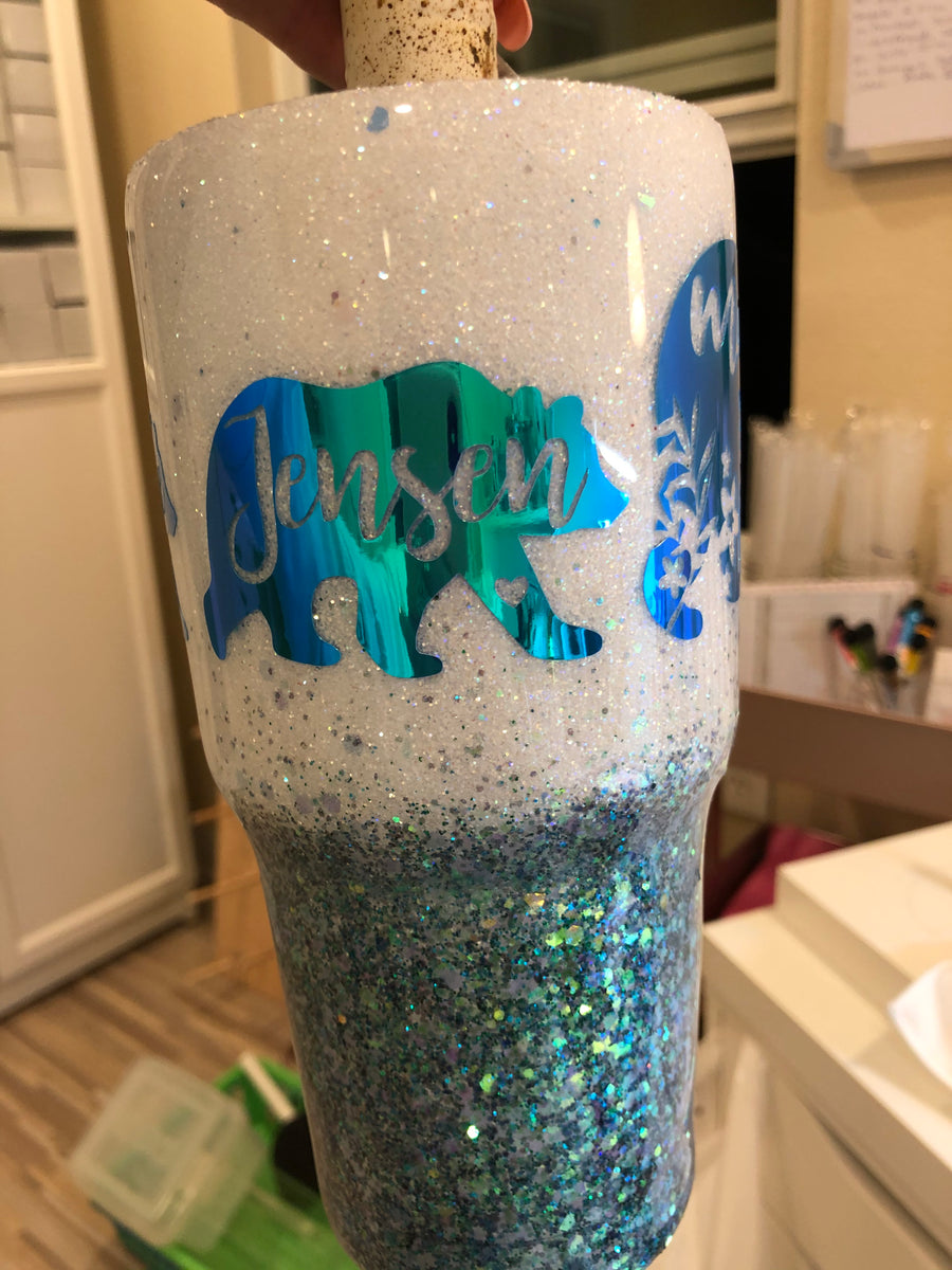 Mama Bear and Babies Glitter Tumbler – L and K Designz