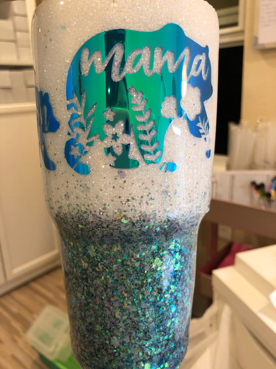 Mama Bear and Babies Glitter Tumbler – L and K Designz