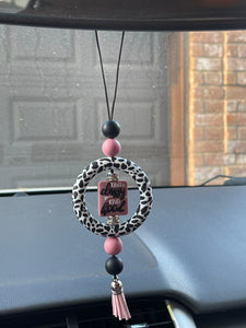 Cat Mom  Beaded  Car Charm