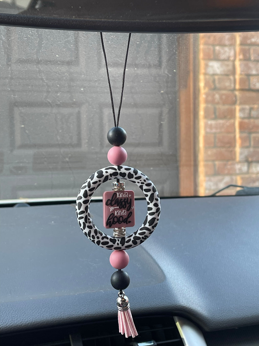 This Girl Saves Animals Beaded  Car Charm