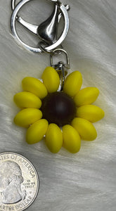 Sunflower Mini  Beaded Keychain Charm