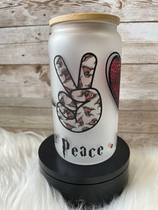 Peace Love Wizard House 16oz Glass Cup