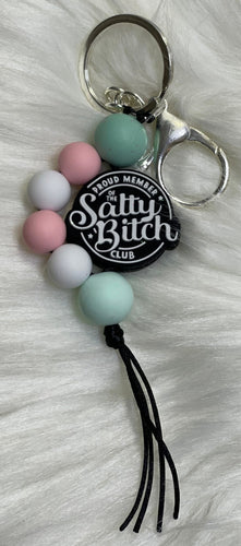 Salty Bitch Wave Beaded Keychain Charm