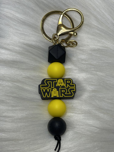 Space Wars Beaded Keychain Charm