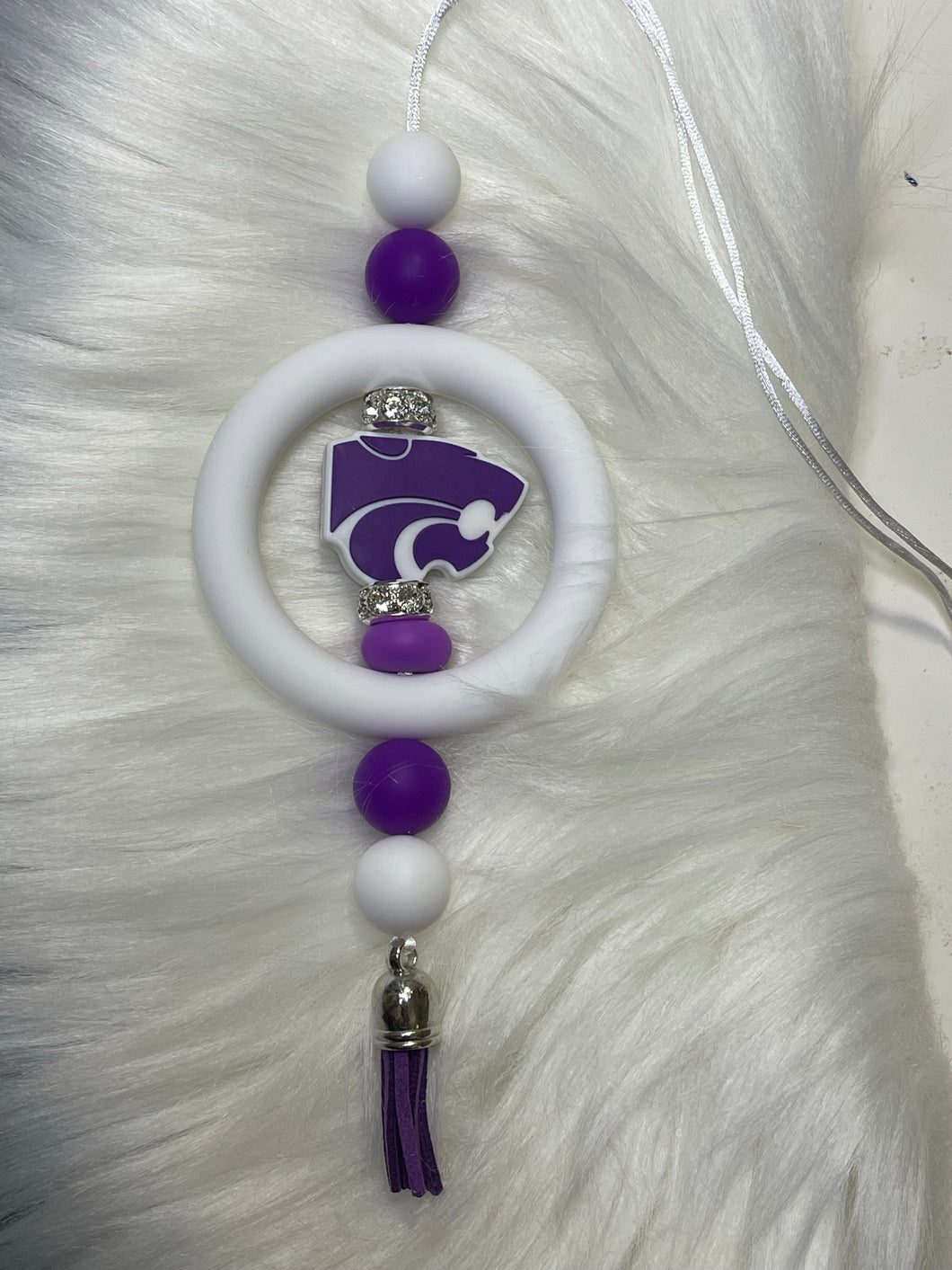 Wildcat (Angleton ISD)  Beaded  Car Charm