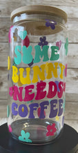 Load image into Gallery viewer, Some Bunny Needs Coffee 16oz Glass Cup