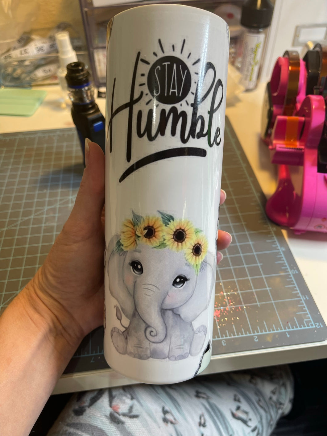 Stay Humble Elephant Sublimation Tumbler