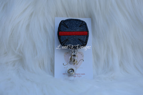 Red Line Maltese Cross Vinyl Feltie Badge Reel