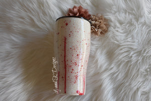 Blood Spatter Crime Glitter Tumbler