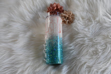 Load image into Gallery viewer, Coral and Teal Crackle Boots Glitter Tumbler