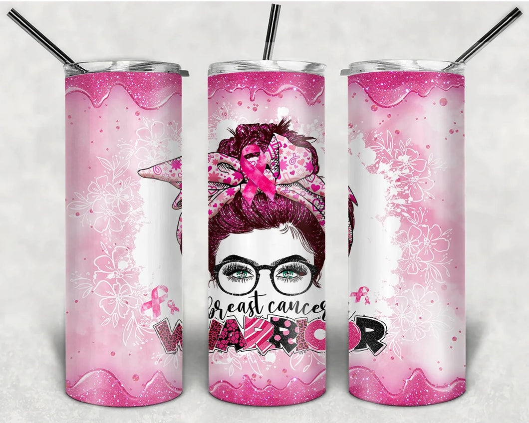 Breast Cancer Warrior Sublimation Tumbler