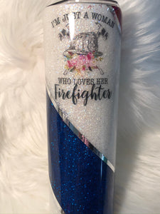 Fire and Police Wife Glitter Tumbler