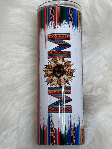 Serape Mom Sunflower Sublimation Tumbler