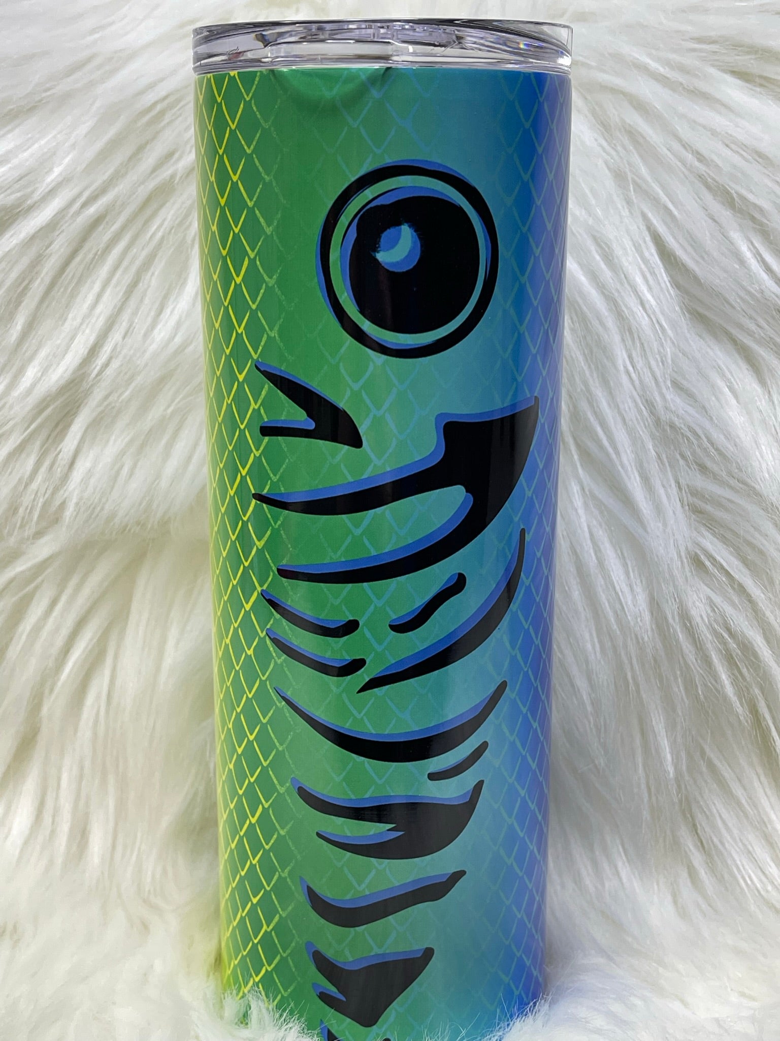 Angry Fishing Lure  Sublimation Tumbler With Handle Design