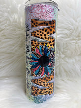 Load image into Gallery viewer, Being A Mom Makes My Life Complete Sunflower Leopard Sublimation Tumbler