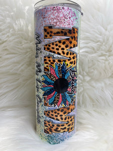 Being A Mom Makes My Life Complete Sunflower Leopard Sublimation Tumbler