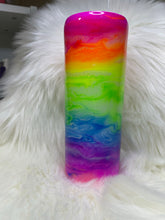 Load image into Gallery viewer, Somewhere Over the Rainbow Ink and Glitter Glow in The Dark Epoxy Tumbler