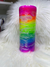 Load image into Gallery viewer, Somewhere Over the Rainbow Ink and Glitter Glow in The Dark Epoxy Tumbler