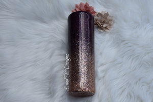 Wine and Roses Glitter Tumbler