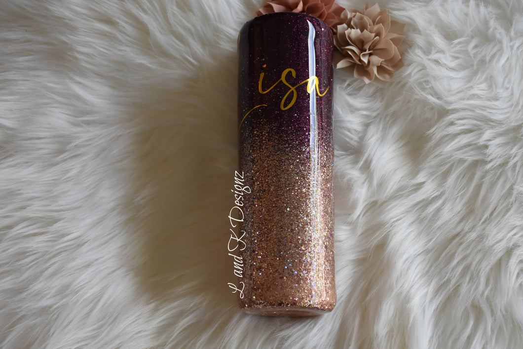 Wine and Roses Glitter Tumbler