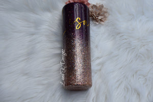 Wine and Roses Glitter Tumbler