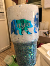 Load image into Gallery viewer, Mama Bear and Babies Glitter Tumbler