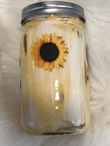 Sunflower Elephant Mason Jar Tissue Holder