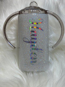 Unicorn Personalized Glitter Sippy Duo Tumbler