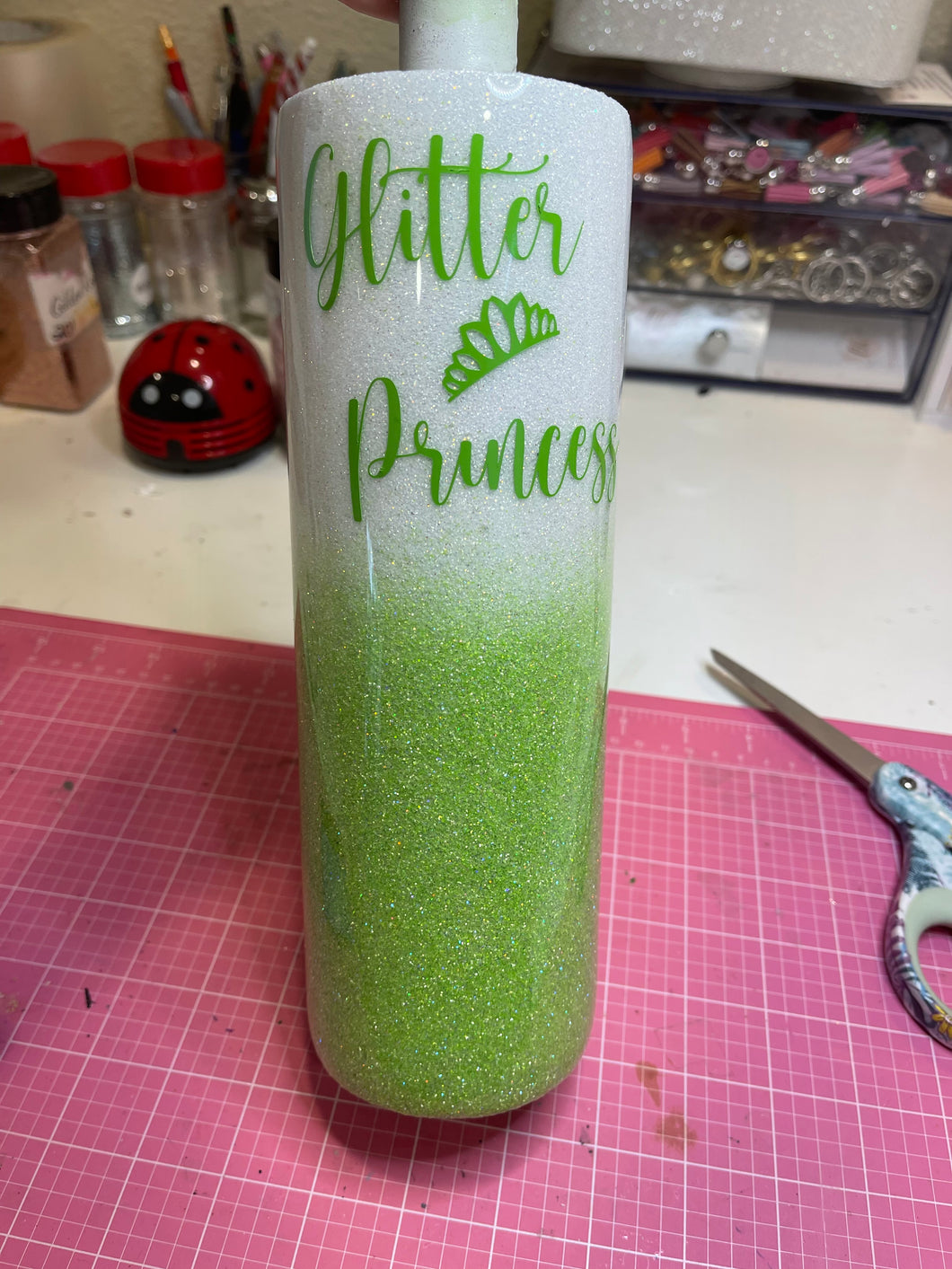 Glitter Princess Personalized Tumbler