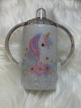 Load image into Gallery viewer, Unicorn Personalized Glitter Sippy Duo Tumbler