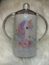 Load image into Gallery viewer, Unicorn Personalized Glitter Sippy Duo Tumbler