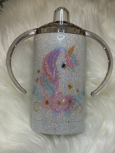 Unicorn Personalized Glitter Sippy Duo Tumbler