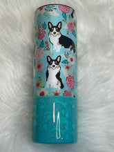 Load image into Gallery viewer, Mint Corgi Personalized Glitter Tumbler