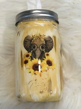 Load image into Gallery viewer, Sunflower Elephant Mason Jar Tissue Holder